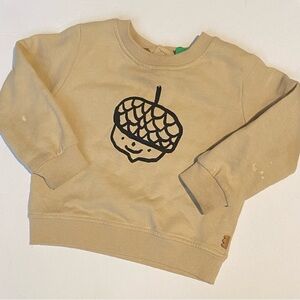 Kids Beige Acorn Graphic Sweatshirt